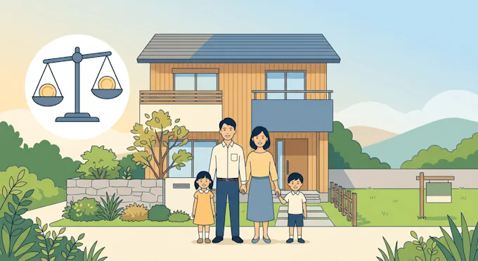 北陸の土地購入を検討する家族のイメージ