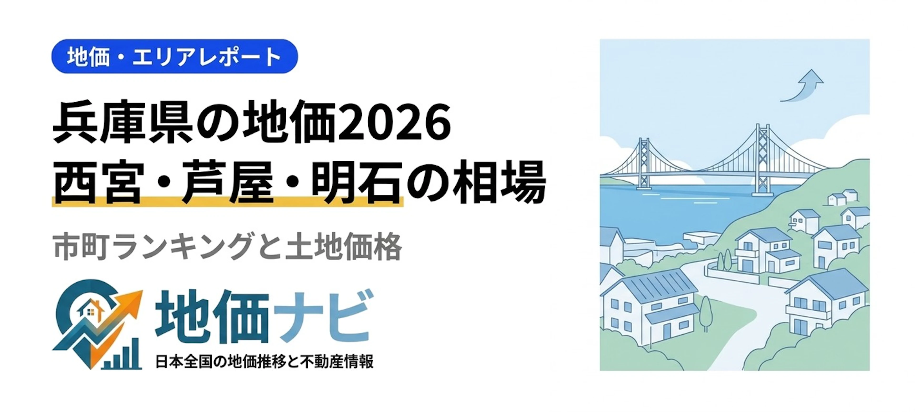 兵庫県の地価2026｜西宮・芦屋・明石の市町ランキングと土地価格