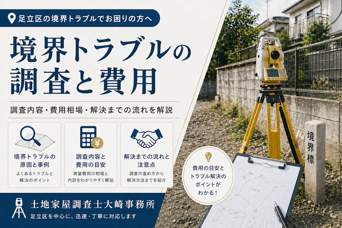 足立区の境界トラブル｜放置は危険！測量の費用・流れを専門家が解説
