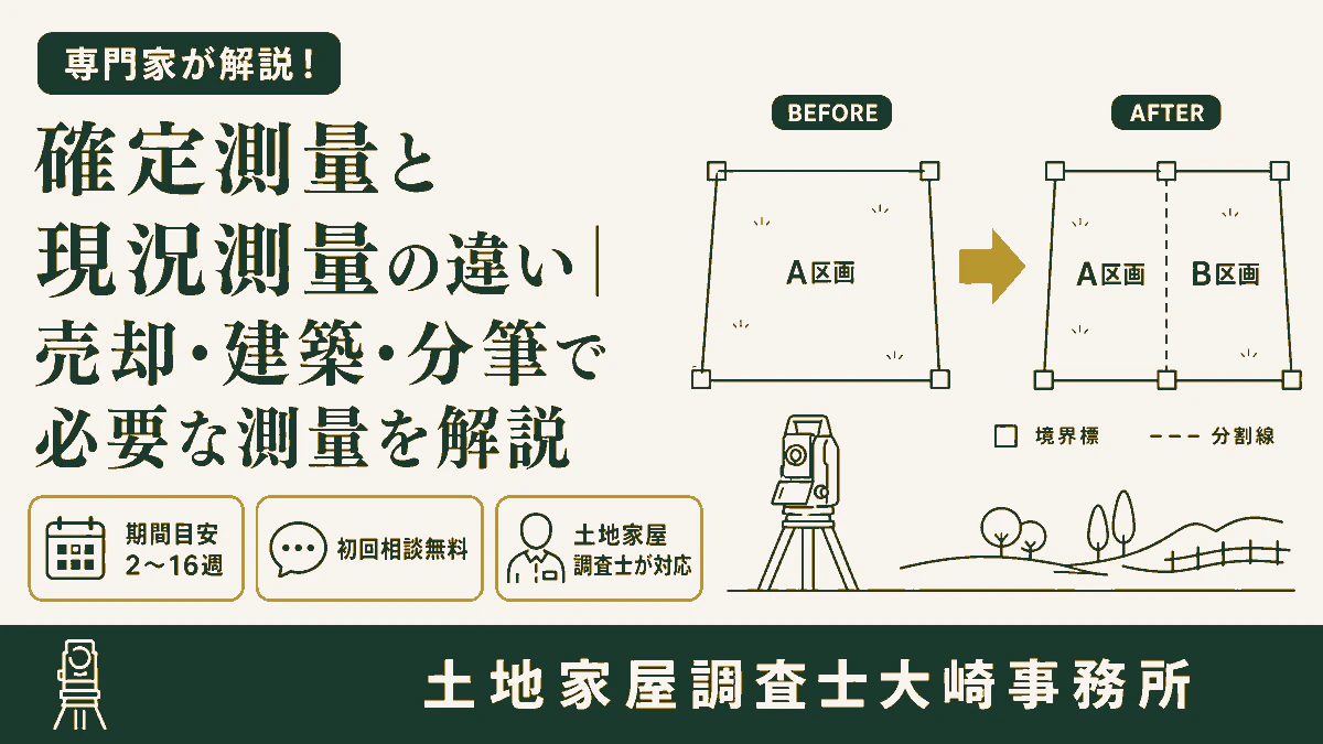 確定測量と現況測量の違い|売却・建築・分筆で必要な測量を解説