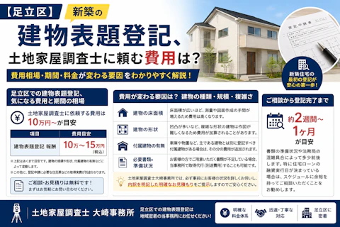 足立区の建物表題登記の事例