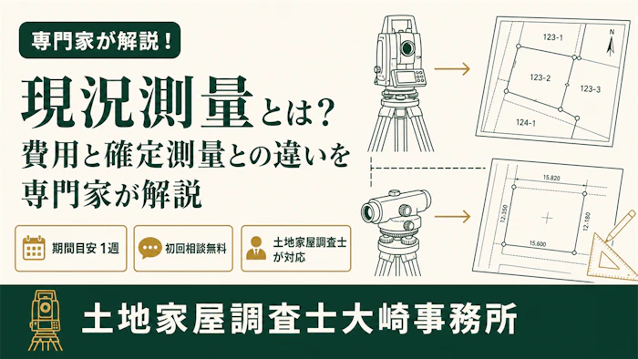 【基礎知識】現況測量とは？費用と確定測量との違いを専門家が解説 - 足立区 土地家屋調査士大崎事務所