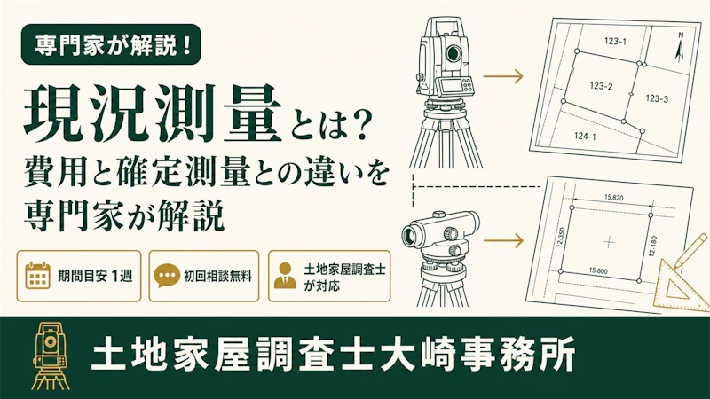 現況測量とは?費用と確定測量との違いを専門家が解説
