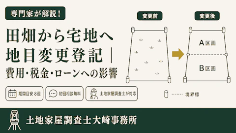 田畑から宅地への地目変更(農地転用・費用)をくわしく