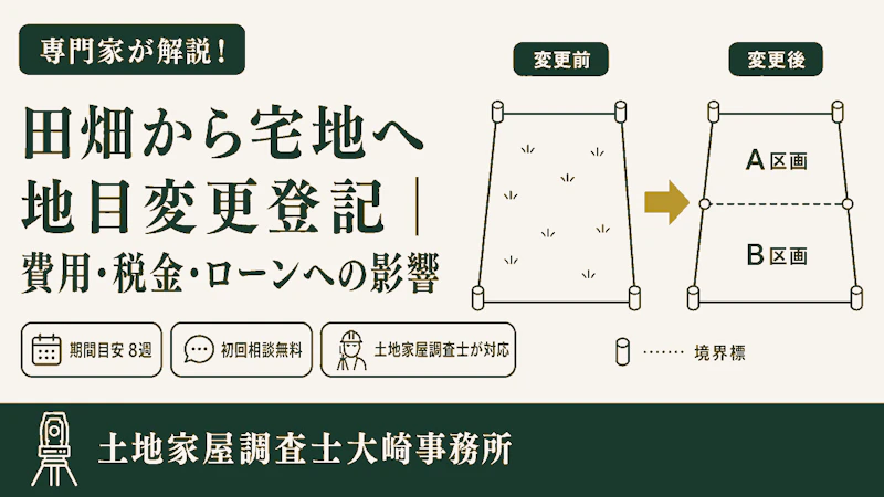 田畑から宅地へ地目変更登記|費用・税金・ローンへの影響
