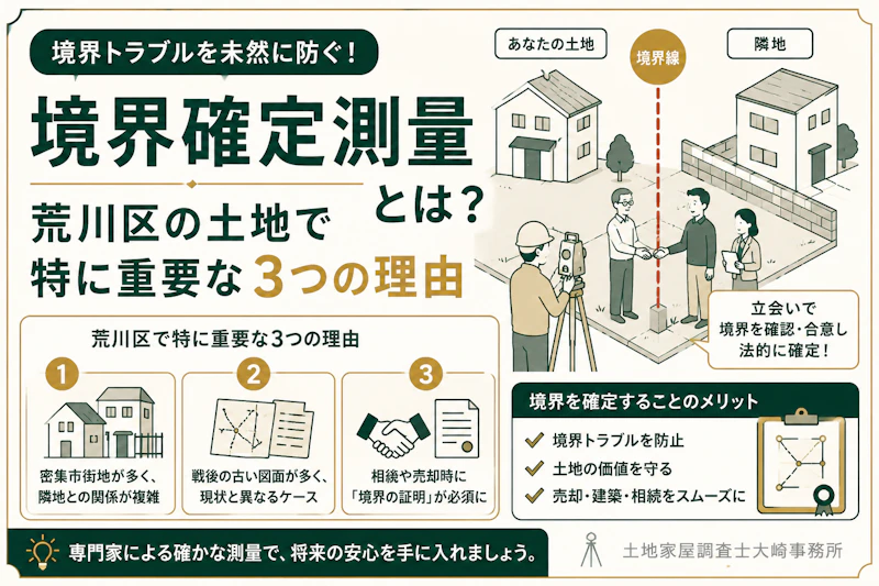 【基礎知識】荒川区の境界確定測量｜費用相場と失敗しない専門家選び - 足立区 土地家屋調査士大崎事務所