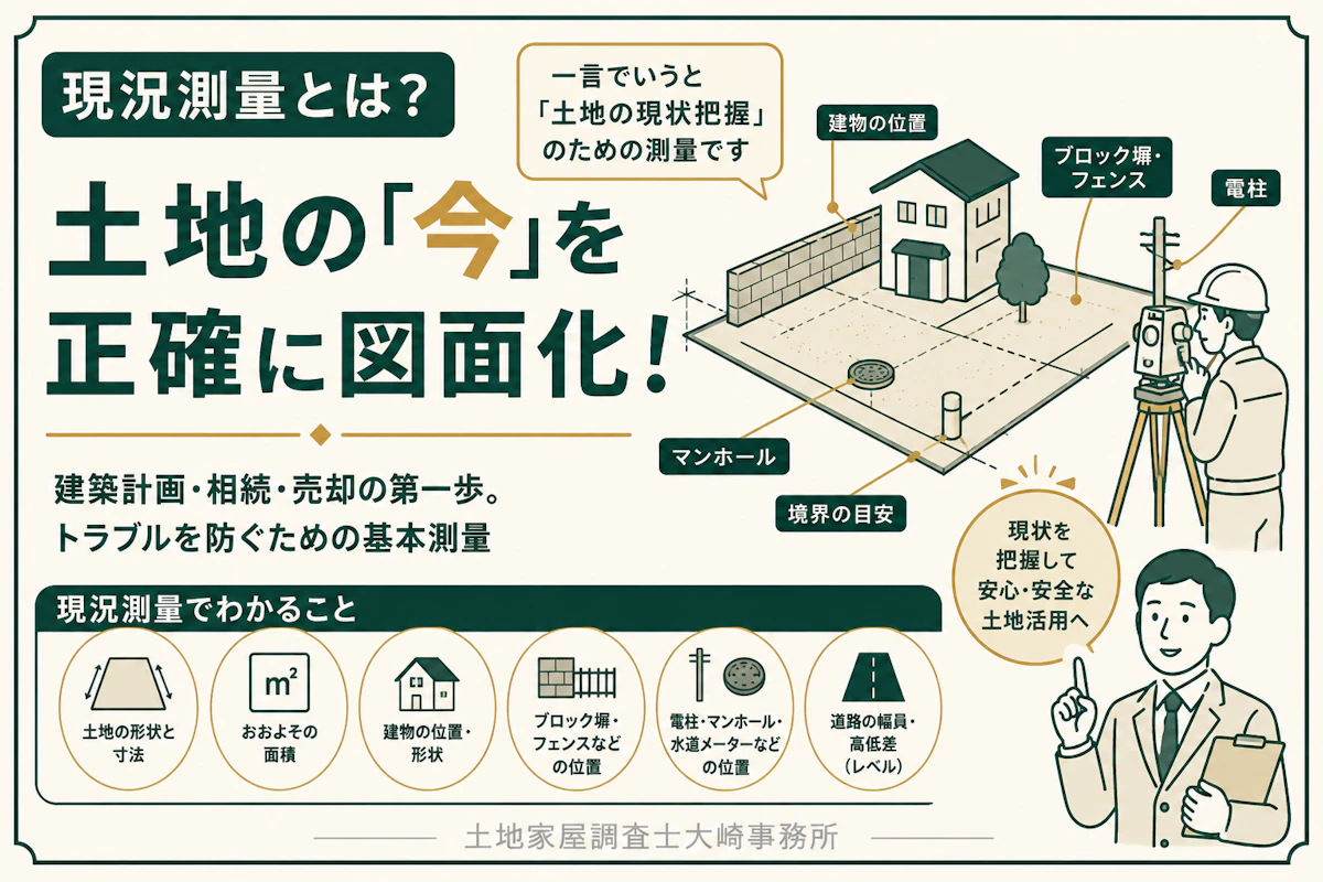 現況測量とは？費用と確定測量との違いを専門家が解説