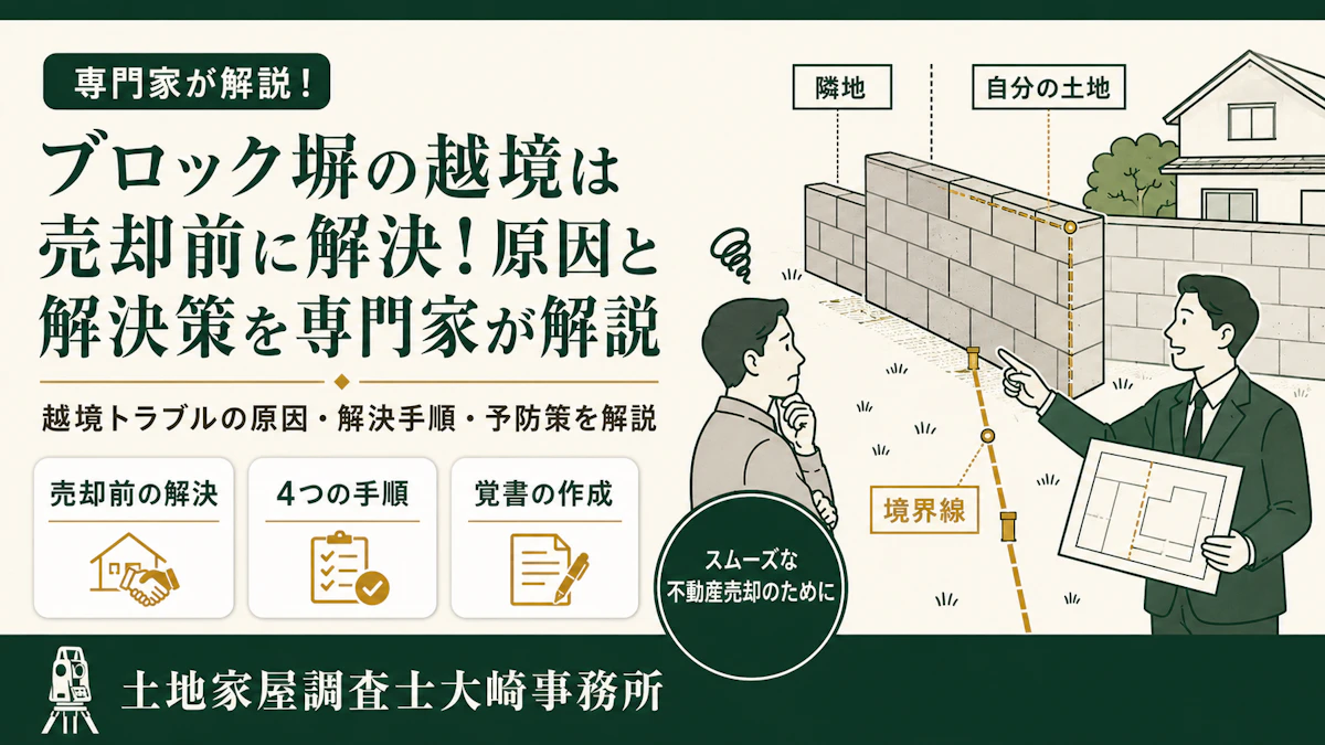 ブロック塀の越境は売却前に解決!原因と解決策を専門家が解説