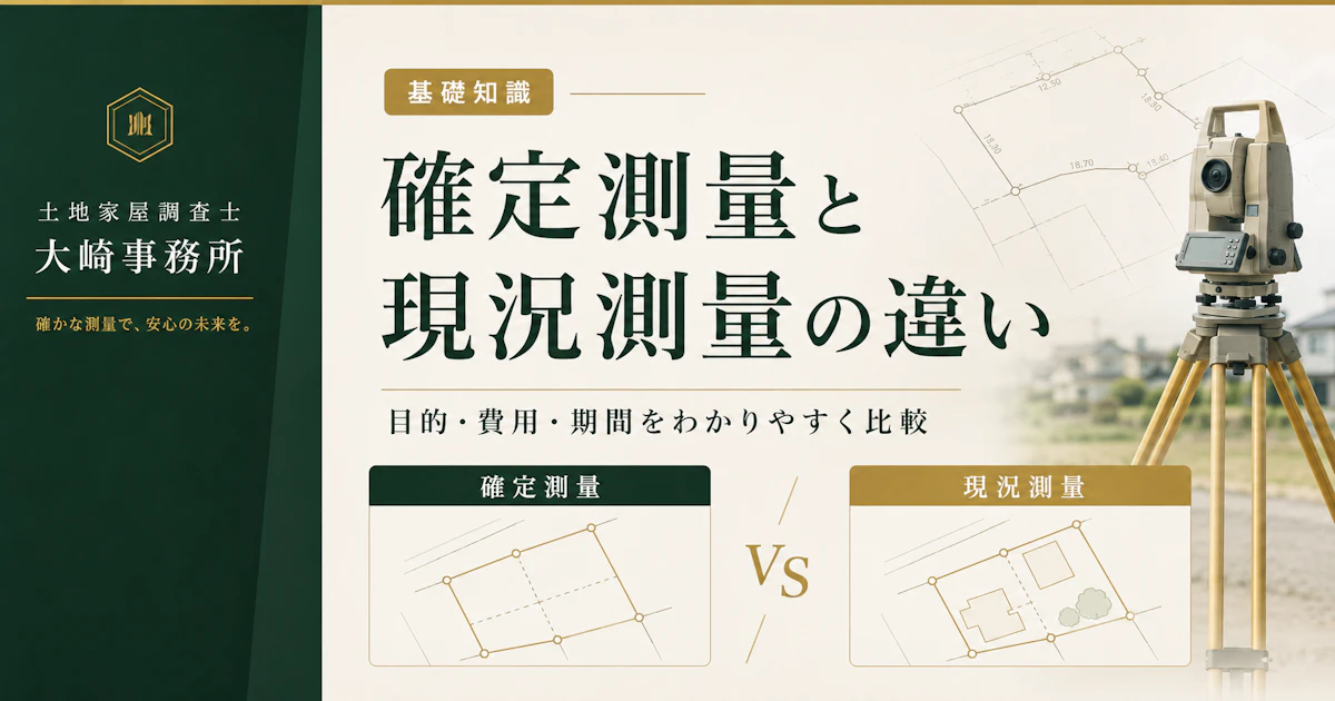 確定測量と現況測量の違い｜売却・建築・分筆で必要な測量を解説