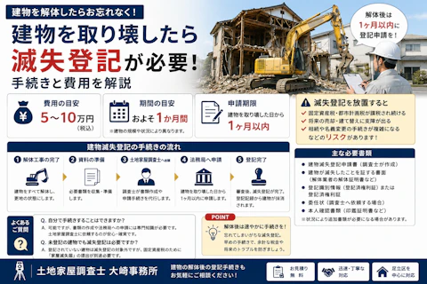 滅失登記の手続きと費用をくわしく