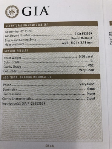 ダイヤモンドルース  0.5ct G VS-2 Very Good