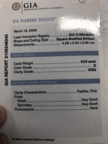 ダイヤモンドルース  0.53ct D VVS-2