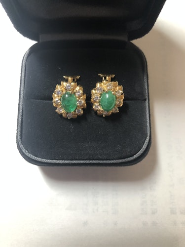 エメラルドイヤリング/ピアス 18k