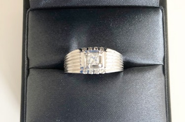 ダイヤモンドリング(指輪) k14 プリンセスダイヤモンド 0.38ct