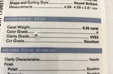 ダイヤモンドルース  0.35ct F VVS-2 Excellent
