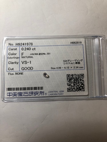 ダイヤモンドルース  0.24ct F VS-1 Good