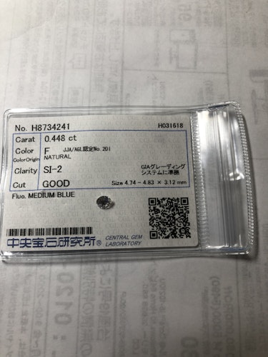 ダイヤモンドルース  0.448ct F SI-2 Good