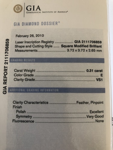 ダイヤモンドルース  0.31ct E VS-1 Very Good