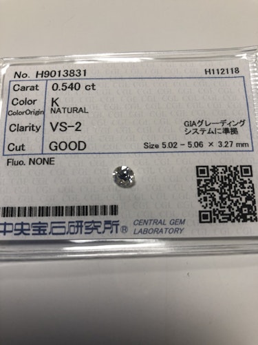 ダイヤモンドルース 0.54ct K VS-2 Good