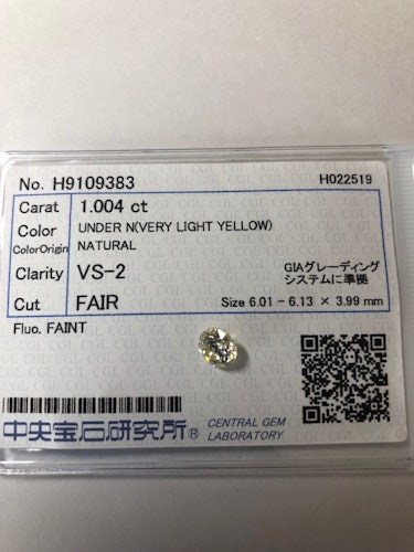 ダイヤモンドルース  1.004ct N VS-2 Fair