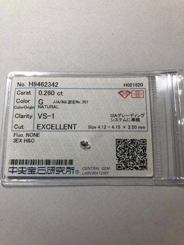 ダイヤモンドルース 0.26ct G VS-1 3EX