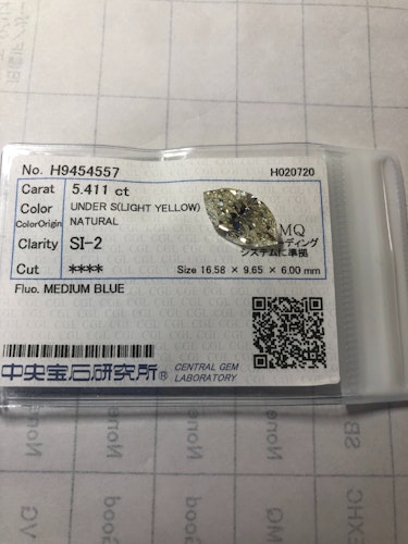 ダイヤモンドルース  5.411ct UNDER S SI-2
