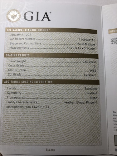 ダイヤモンドルース  0.5ct E VVS-2 3EX