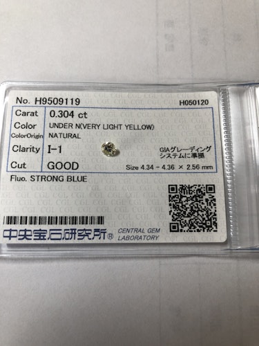 ダイヤモンドルース  0.304ct UNDER N I-1 Good