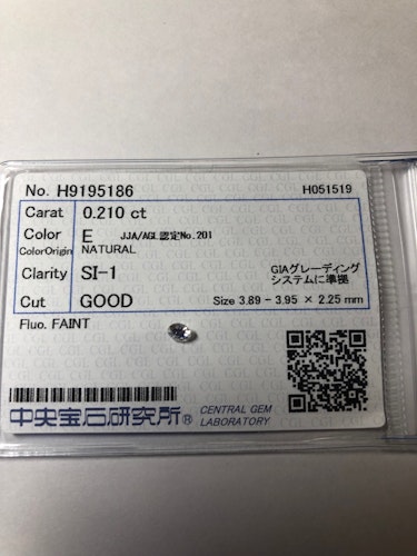 ダイヤモンドルース 0.21ct E SI-1 Good
