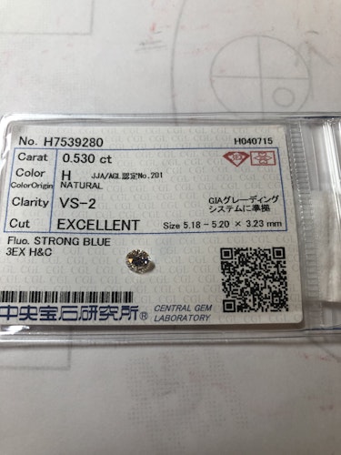 ダイヤモンドルース 0.53ct H VS-2 3EX