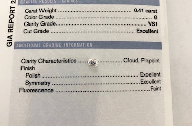 ダイヤモンドルース 0.41ct G VS-1 Excellent
