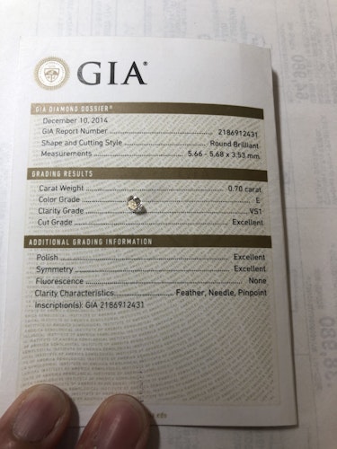 ダイヤモンドルース 0.7ct E VS-1 3EX