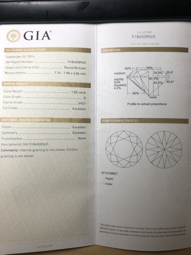 ダイヤモンドルース 1.82ct D VVS-1 3EX