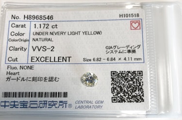 ダイヤモンドルース  1.172ct N VVS-2 Excellent