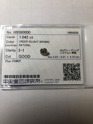 ダイヤモンドルース  1.042ct UNDER S I-1 Good