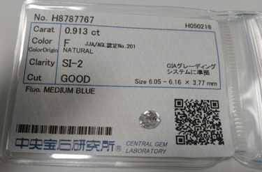 ダイヤモンドルース  0.913ct F SI-2 Good