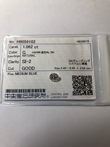 ダイヤモンドルース  1.062ct G SI-2 Good