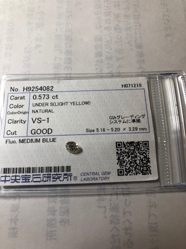 ダイヤモンドルース  0.573ct UNDER S VS-1 Good