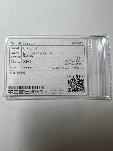 ダイヤモンドルース  0.756ct E SI-1