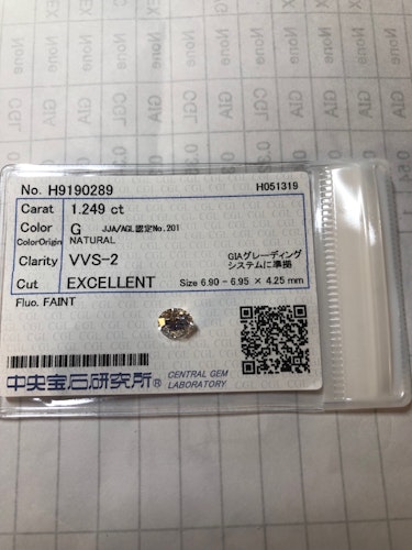 ダイヤモンドルース 1.249ct G VVS-2 Excellent