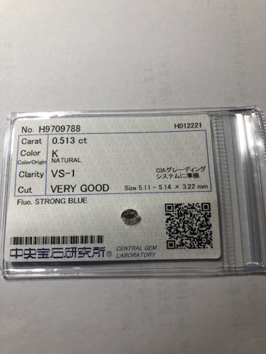 ダイヤモンドルース 0.513ct K VS-1 Very Good