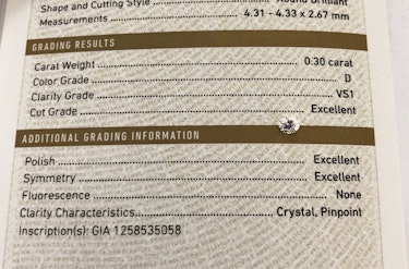 ダイヤモンドルース  0.3ct D VS-1 Excellent