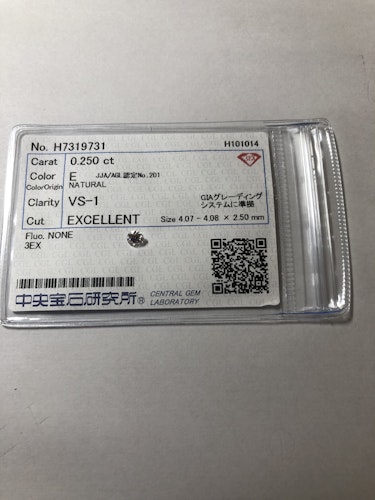 ダイヤモンドルース  0.25ct E VS-1 Excellent