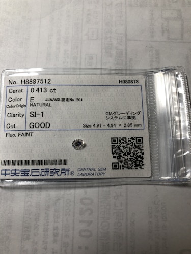 ダイヤモンドルース  0.413ct E SI-1 Good