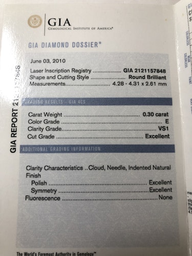 ダイヤモンドルース  0.3ct E VS-1 3EX