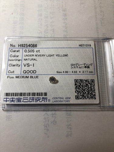 ダイヤモンドルース  0.505ct UNDER N VS-1 Good
