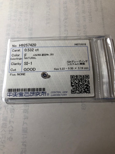 ダイヤモンドルース  0.532ct F SI-1 Good