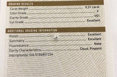 ダイヤモンドルース   F VS-1 Excellent