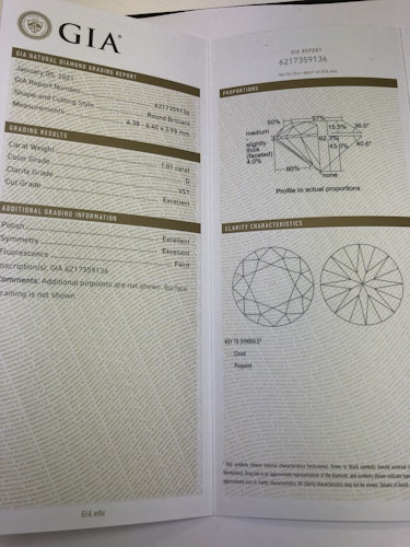 ダイヤモンドルース 1.01ct D VS-1 3EX