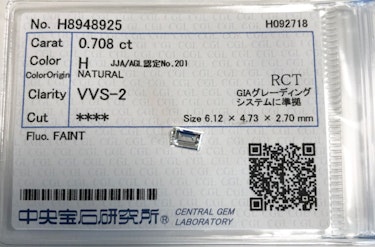 ダイヤモンドルース  0.708ct H VVS-2